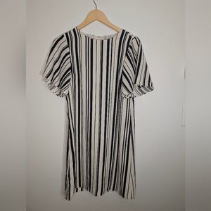 H&M Black and White Striped Mini Dress